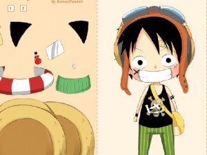 アニメ「ワンピース」ルフィ着せ替えゲーム