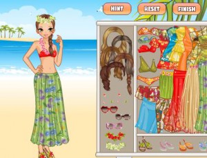 Cute Hawaiian Girl Dress Up