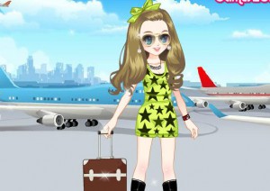 Fashion Girl At The Airport