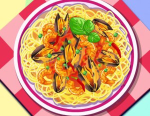 シーフードパスタ