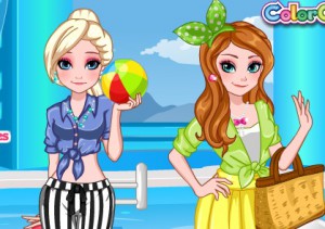 Frozen Sisters Pool Party