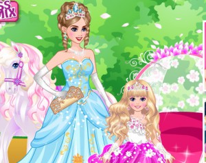 Bride Cinderella And Flower Girl