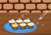 カップケーキを作るクッキングゲーム Christmas Candy Cane Cupcakes