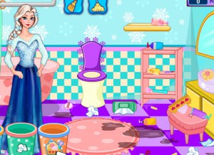 Elsa Bathroom Cleaning Day
