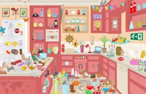 Messy Kitchen-Hidden Objects