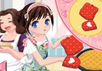パイを焼いている女の子の着せ替えゲーム Pie Baking With Mom