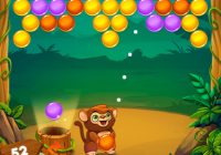 泡を壊してバナナをゲットするパズルゲーム Monkey Bubble Shooter