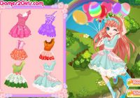 カラフルな風船を持っている女の子の着せ替えゲーム Colorful Balloon Girl