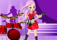 ギタリストの女の子着せ替えゲーム Pink Band Guitarist