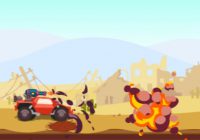 装甲車をアップグレードしていくカーアクションゲーム Road Of Rampage